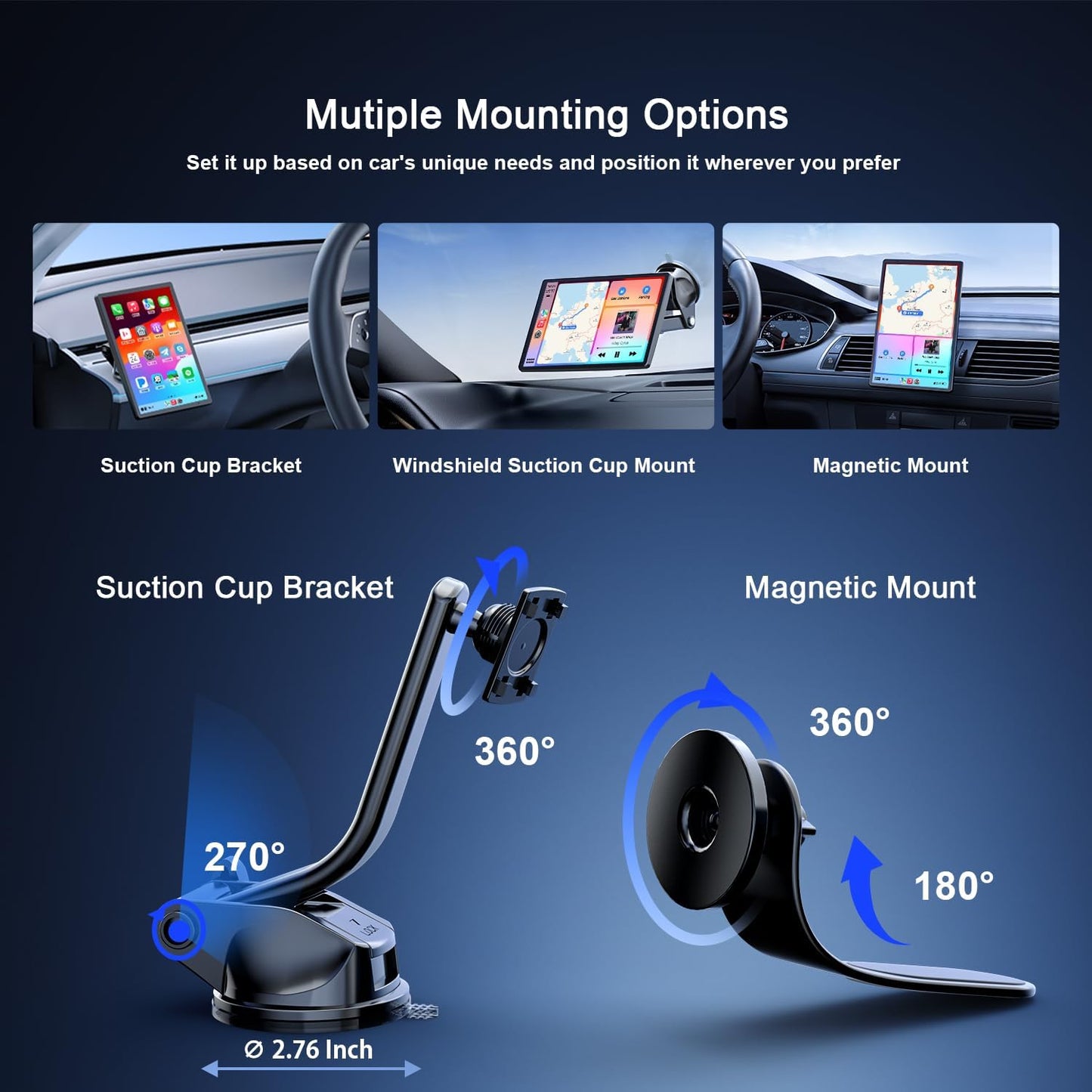 DriveM8 8" Portable Apple CarPlay/Android Auto Unit